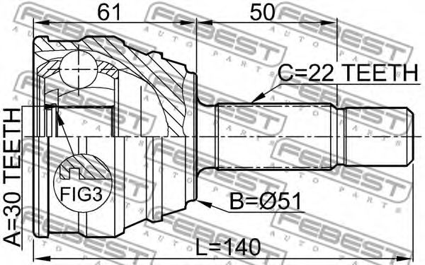ШРУС FEBEST 2310-011 - Фото 1
