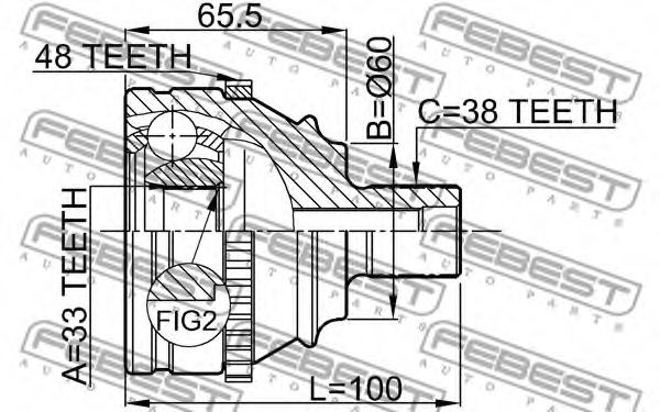 ШРУС FEBEST 2310-018A48 - Фото 1