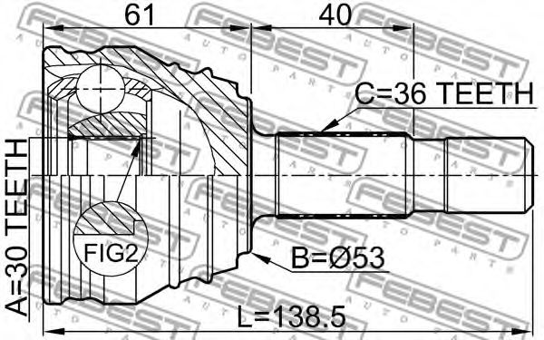 ШРУС FEBEST 2310-029 - Фото 1