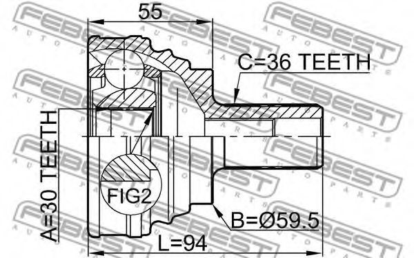 ШРУС FEBEST 2310-030 - Фото 1