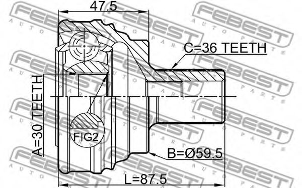 ШРУС FEBEST 2310-032 - Фото 1