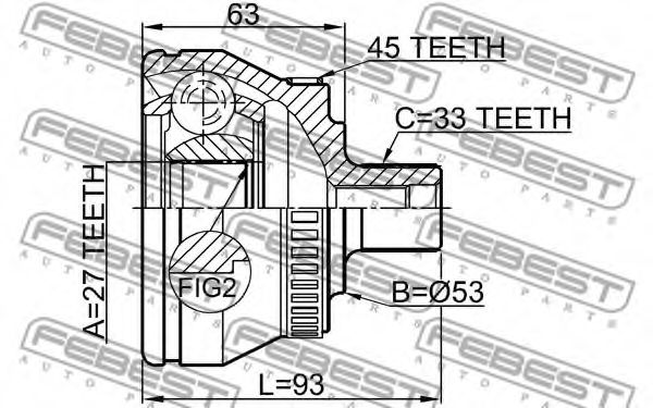 ШРУС FEBEST 2310-034A45 - Фото 1