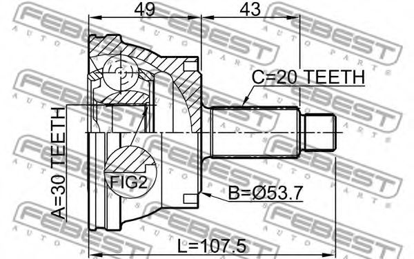 ШРУС FEBEST 2310-035 - Фото 1