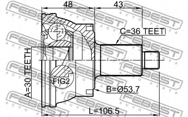 ШРУС FEBEST 2310-036 - Фото 1