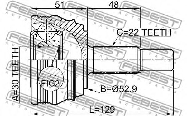 ШРУС FEBEST 2310-037 - Фото 1