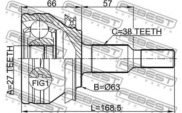 ШРУС FEBEST 2310-T5 - Фото 1