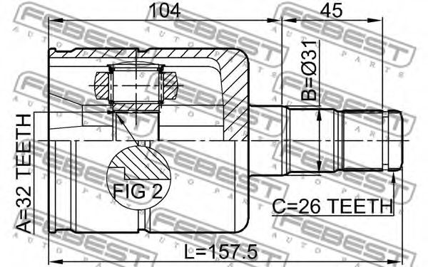 ШРУС FEBEST 2311-030 - Фото 1
