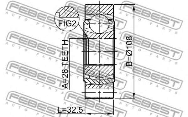 ШРУС FEBEST 2311-B6 - Фото 1