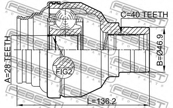 ШРУС FEBEST 2311-TMT - Фото 1