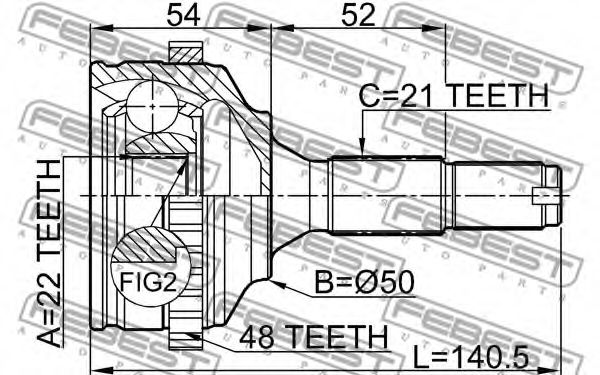 ШРУС FEBEST 2510-206A48 - Фото 1