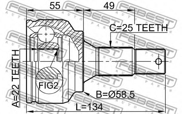 ШРУС FEBEST 2510-30716 - Фото 1