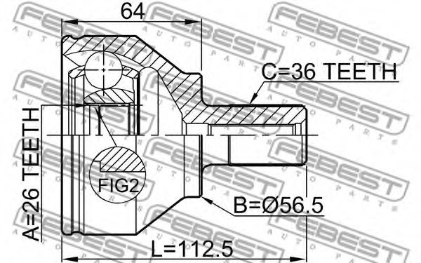 ШРУС FEBEST 2710-S40II - Фото 1