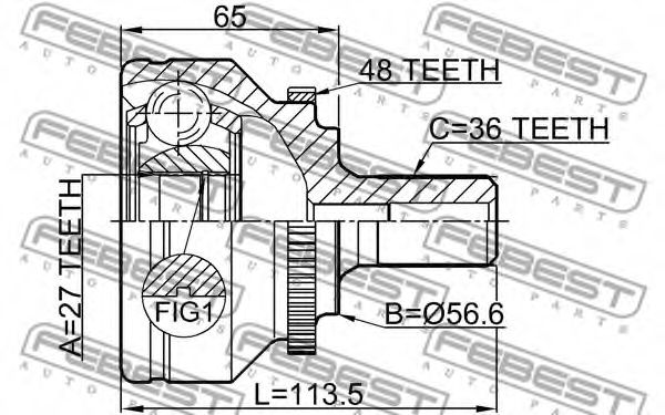 ШРКШ FEBEST 2710-V70A48 - Фото 1