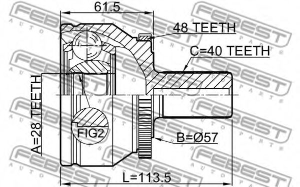 ШРКШ FEBEST 2710-XC90A48 - Фото 1