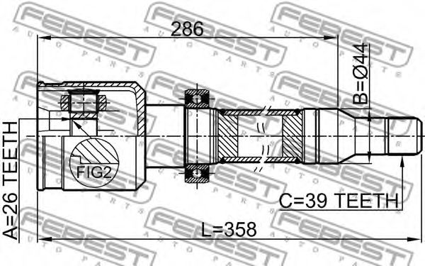ШРУС FEBEST 2711-S80RH - Фото 1