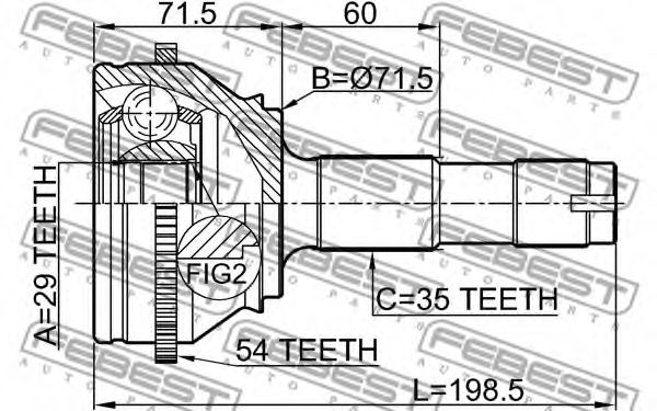 ШРУС FEBEST 2810-DRUSA54 - Фото 1