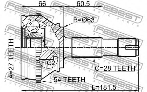 ШРУС FEBEST 2810-DUCA54 - Фото 1