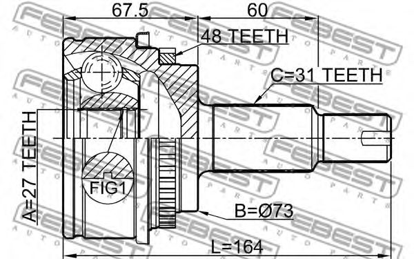 ШРУС FEBEST 2910-DIIIR - Фото 1