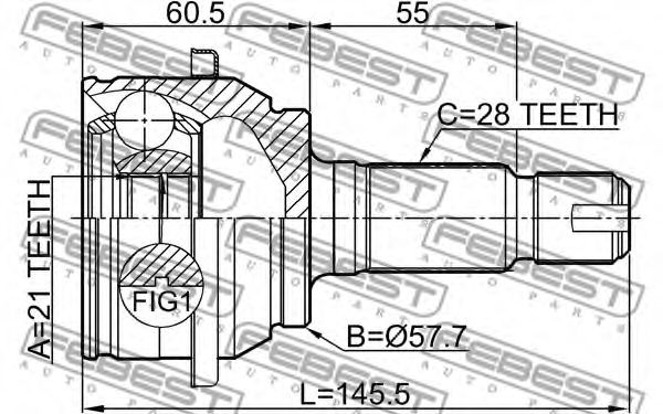ШРУС FEBEST 2910-FLIR - Фото 1