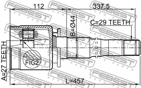 ШРУС FEBEST 2911-DIIIFRH - Фото 1