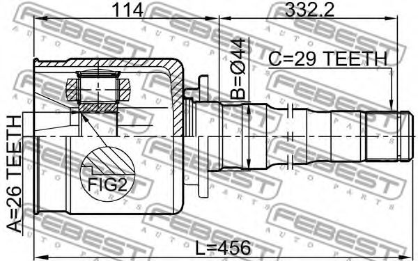 ШРУС FEBEST 2911-DIVFRH - Фото 1