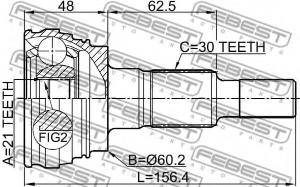 ШРУС FEBEST 3410-PANR - Фото 1
