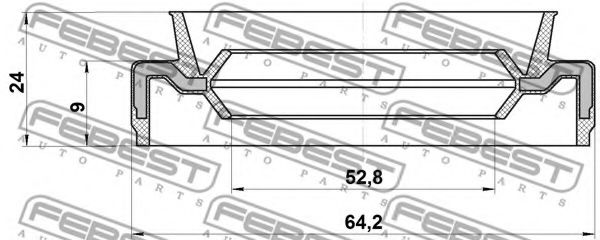 Сальник маточини колеса FEBEST 95EAY-54640924X - Фото 1