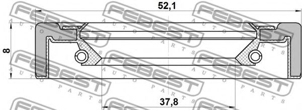 Сальник маточини колеса FEBEST 95GCY-39520808X - Фото 1