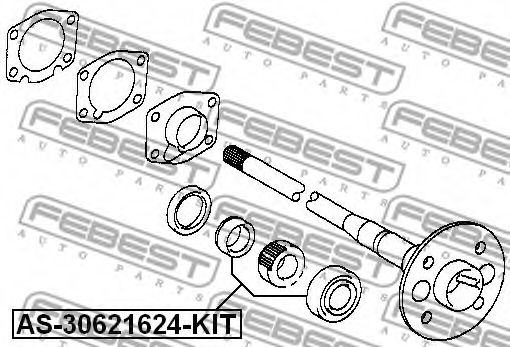 Подшипник приводного вала FEBEST AS-30621624-KIT - Фото 1