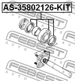 Подшипник приводного вала FEBEST AS-35802126-KIT - Фото 1