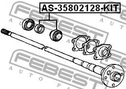 Подшипник приводного вала FEBEST AS-35802128-KIT - Фото 1