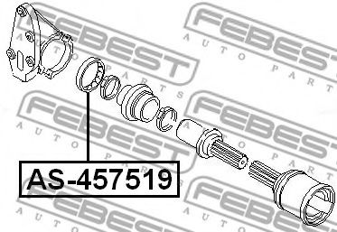Подшипник приводного вала FEBEST AS-457519 - Фото 1