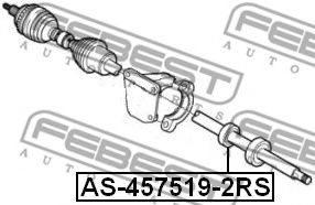 Подшипник приводного вала FEBEST AS-457519-2RS - Фото 1