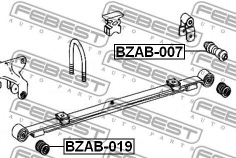 Втулка, листовая рессора FEBEST BZAB-007 - Фото 1
