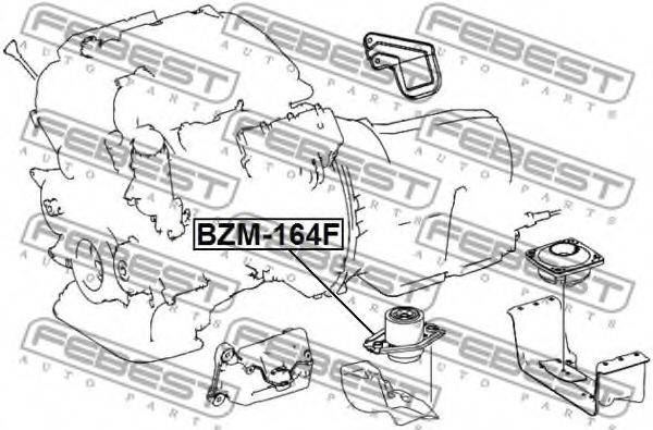 Подушка двигателя FEBEST BZM-164F - Фото 1