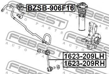Опора, стабилизатор FEBEST BZSB-906F16 - Фото 1
