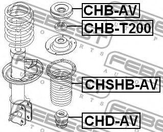 Подшипник качения, опора стойки амортизатора FEBEST CHB-T200 - Фото 1