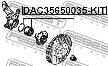 Підшипник маточини FEBEST DAC35650035-KIT - Фото 1