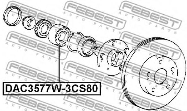 Підшипник маточини FEBEST DAC3577W-3CS80 - Фото 1