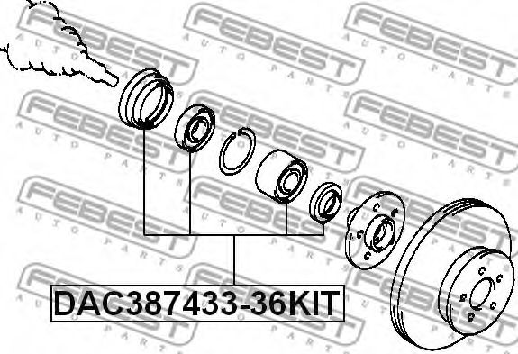 Підшипник маточини FEBEST DAC387433-36KIT - Фото 1