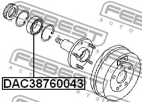 Підшипник маточини FEBEST DAC38760043 - Фото 1