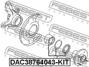 Підшипник маточини FEBEST DAC38764043-KIT - Фото 1