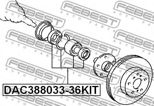 Підшипник маточини FEBEST DAC388033-36KIT - Фото 1