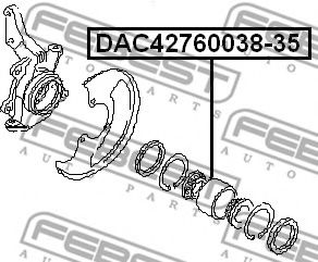 Підшипник маточини FEBEST DAC42760038-35 - Фото 1
