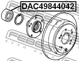 Підшипник маточини FEBEST DAC49844042 - Фото 1