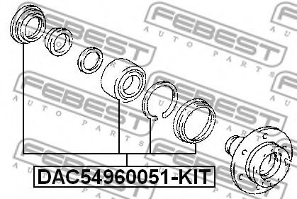 Підшипник маточини FEBEST DAC54960051-KIT - Фото 1