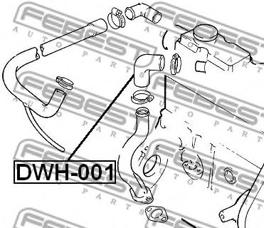 Патрубок системы охлаждения FEBEST DWH-001 - Фото 1