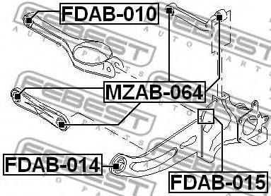 Сайлентблок важеля FEBEST FDAB-010 - Фото 1