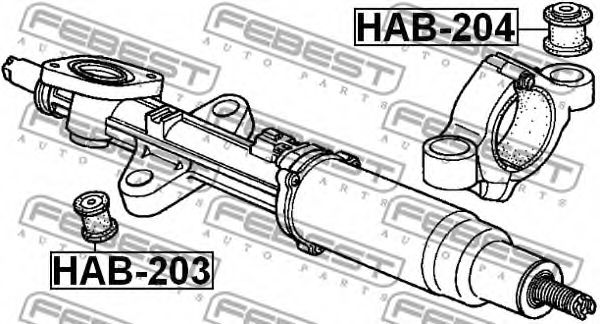 Сайлентблок рулевого механизма FEBEST HAB-204 - Фото 1