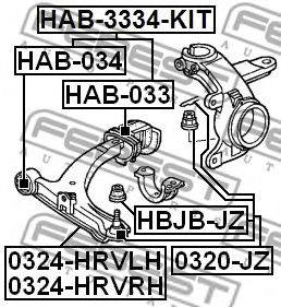 Сайлентблок рычага FEBEST HAB-3334-KIT - Фото 1